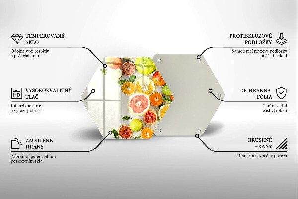 Tábua de vidro Frutas cítricas