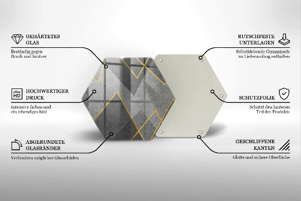 Tábua de corte de vidro Formas nítidas