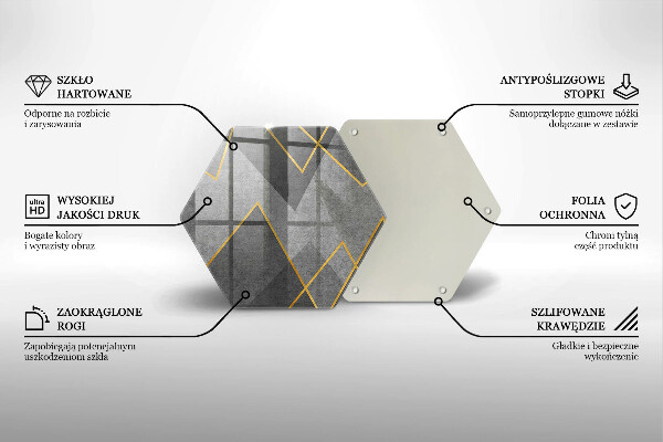 Tábua de corte de vidro Formas nítidas