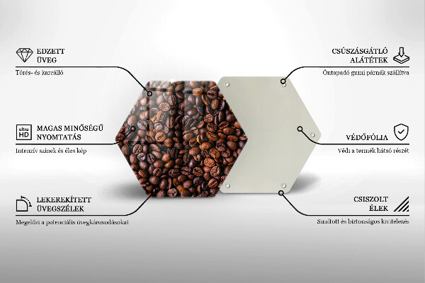 Tábua de cortar de vidro Grãos de café