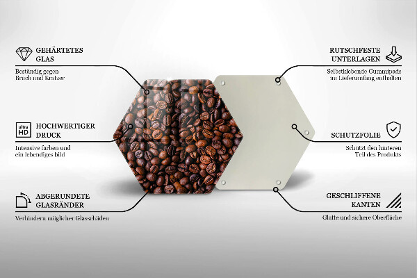 Tábua de cortar de vidro Grãos de café