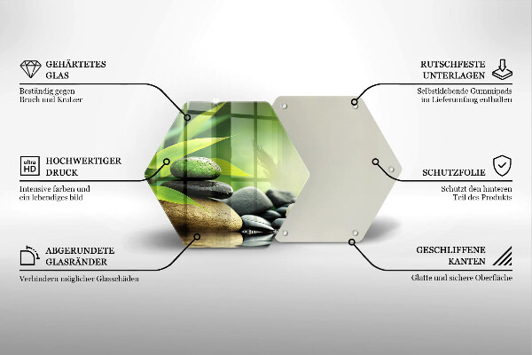 Tábua de corte Pedras de bambu zen