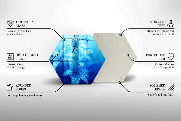 Tábua para cozinha Flores azuis