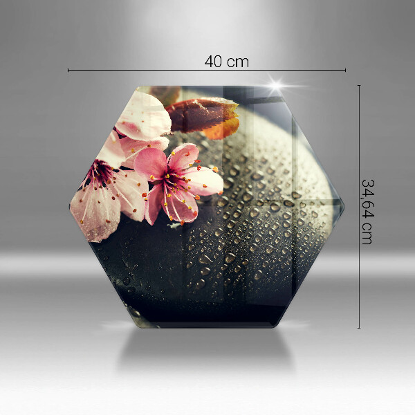 Tábua corte Flores pedras zen