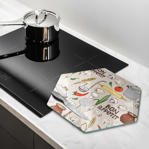 Tábua de corte de vidro Ilustração de cozinha