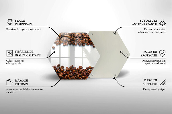 Tábua de vidro Grãos de café