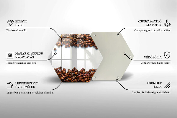 Tábua de vidro Grãos de café