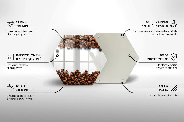 Tábua de vidro Grãos de café