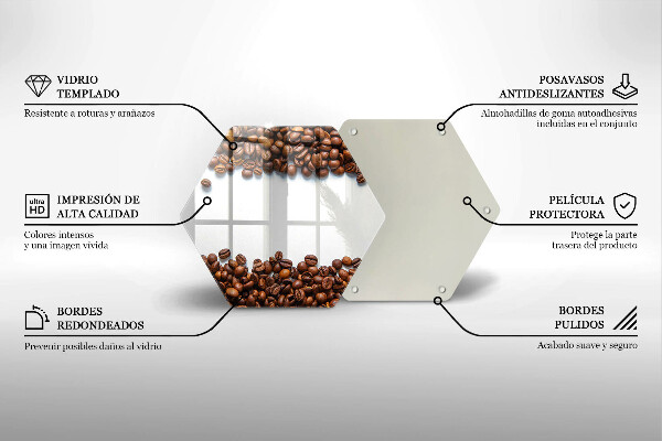 Tábua de vidro Grãos de café
