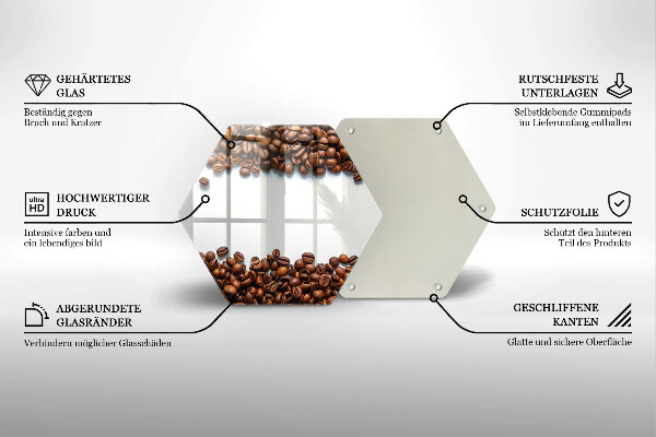 Tábua de vidro Grãos de café