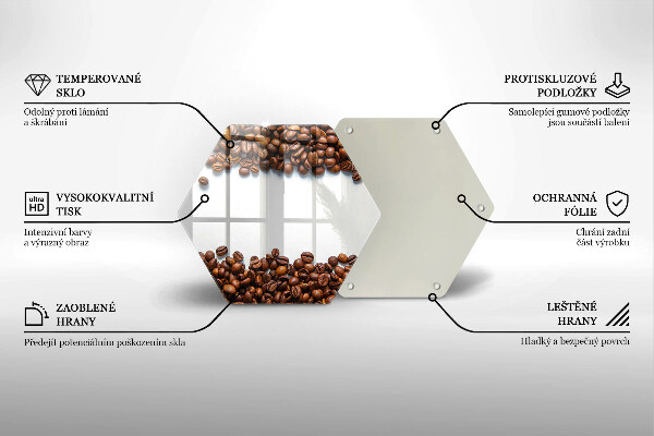 Tábua de vidro Grãos de café