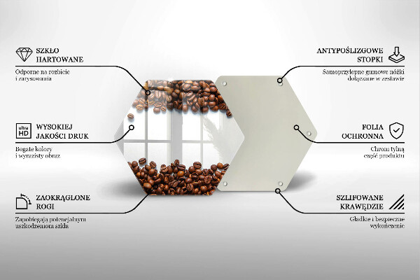 Tábua de vidro Grãos de café