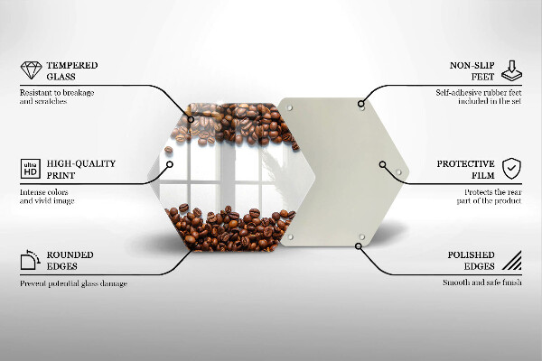 Tábua de vidro Grãos de café