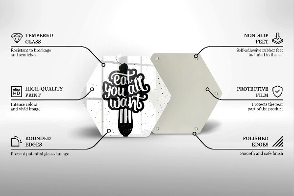 Tábua de corte A inscrição Coma tudo que você quiser