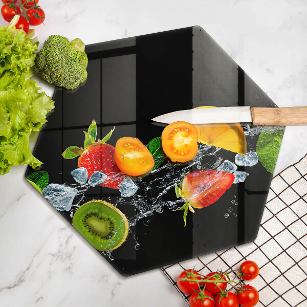 Tábua de cortar alimentos Fruta na água