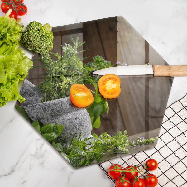 Tábua corte Ervas verdes