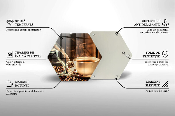 Tábua para corte Uma xícara e grãos de café