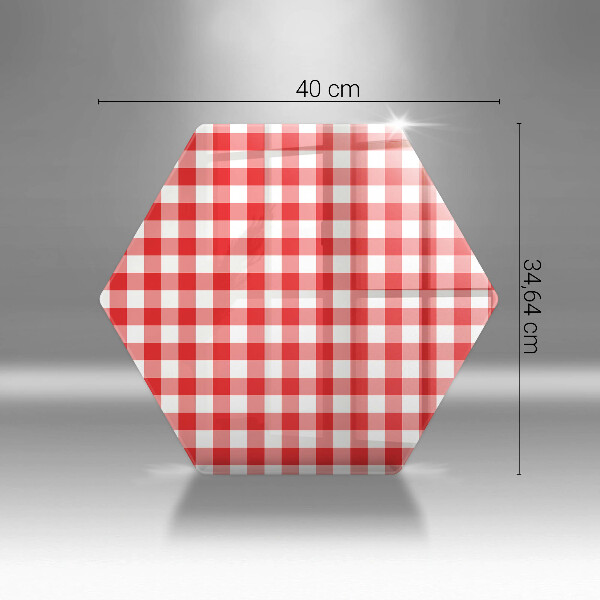 Tábua de corte de vidro Xadrez vermelho e branco