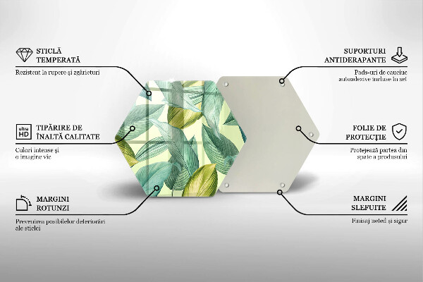 Tábua de cortar de vidro Folhas tropicais verdes