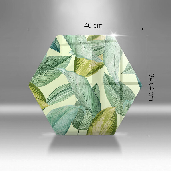 Tábua de cortar de vidro Folhas tropicais verdes