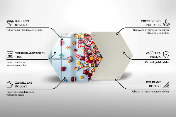 Tábua de corte Doces coloridos