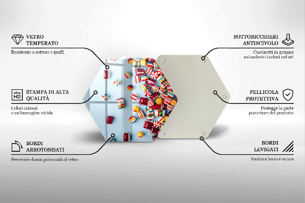 Tábua de corte Doces coloridos