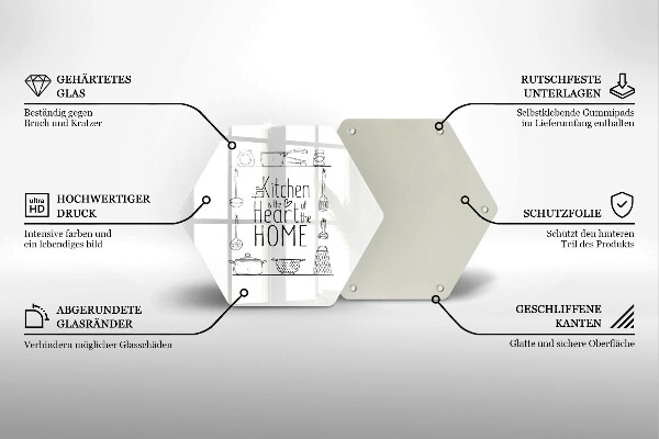 Tábua de vidro Inscrição, frase