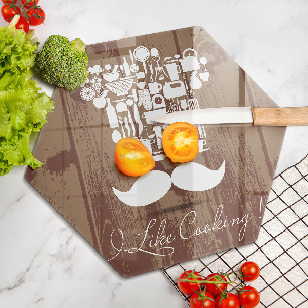Tábua de cortar alimentos A inscrição eu gosto de cozinhar