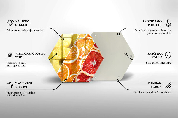 Tábua de cortar de vidro Frutas coloridas