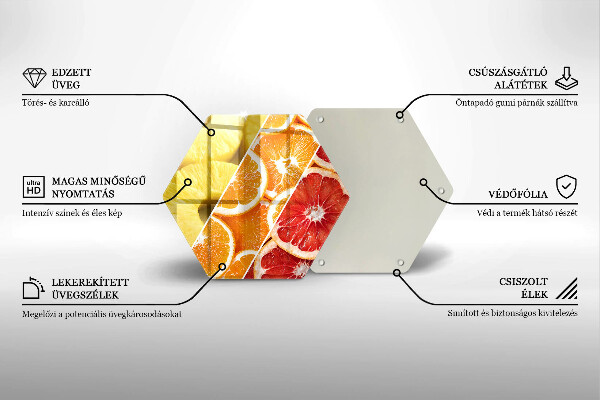 Tábua de cortar de vidro Frutas coloridas