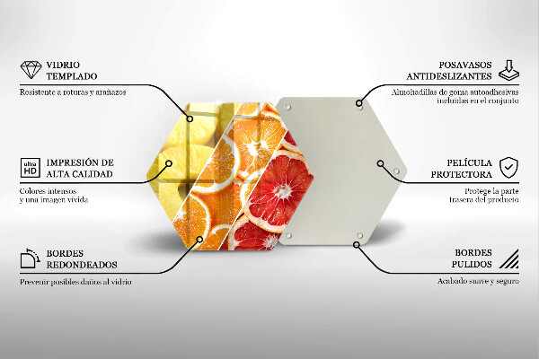 Tábua de cortar de vidro Frutas coloridas