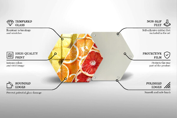 Tábua de cortar de vidro Frutas coloridas