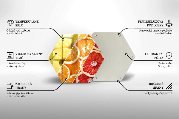 Tábua de cortar de vidro Frutas coloridas