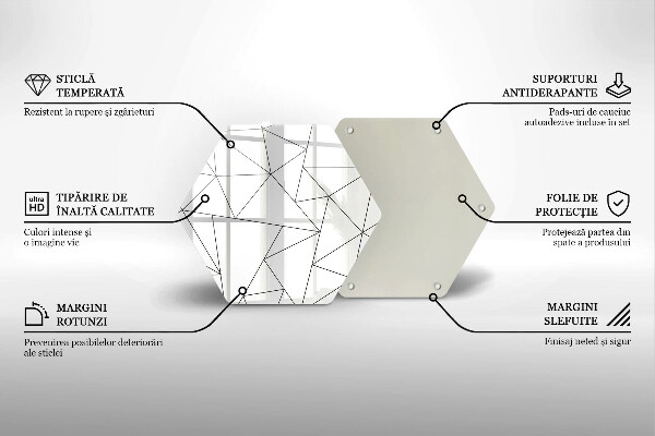 Tábua corte Triângulos brancos