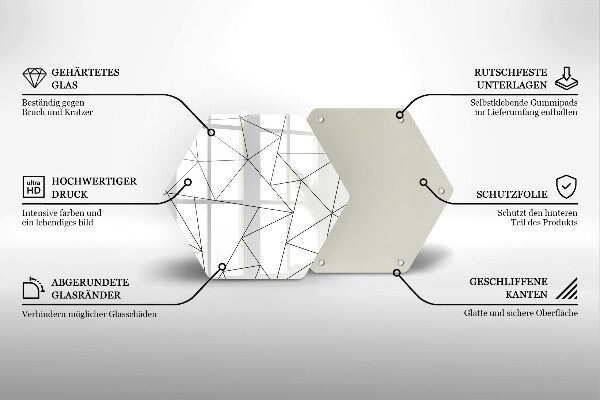 Tábua corte Triângulos brancos