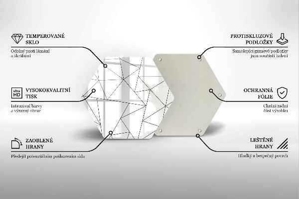 Tábua corte Triângulos brancos