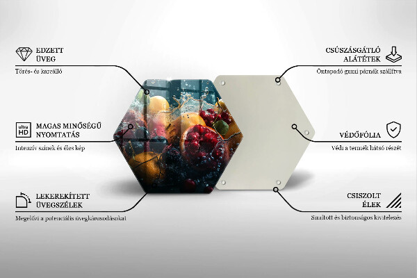 Tábua de cortar alimentos Fruta na água