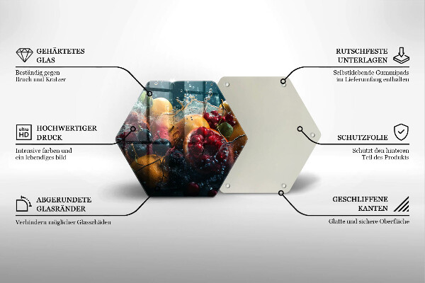 Tábua de cortar alimentos Fruta na água