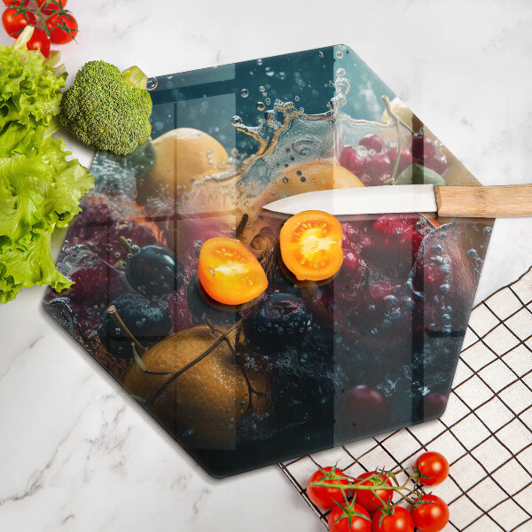 Tábua de cortar alimentos Fruta na água