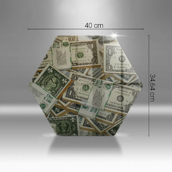 Tábua de cortar de vidro Dinheiro dólares