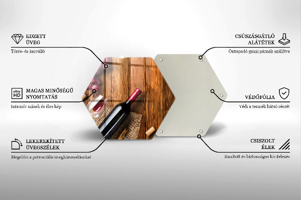 Tábua para cozinha Uma garrafa de vinho tinto