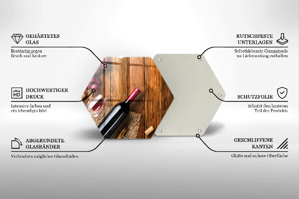 Tábua para cozinha Uma garrafa de vinho tinto