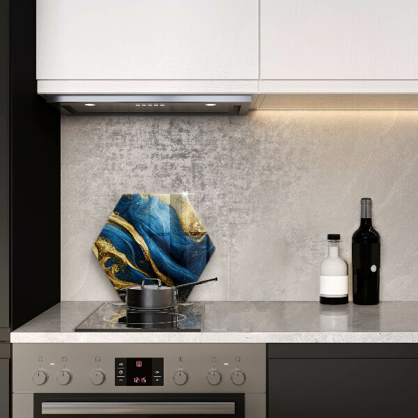 Tábua de cortar alimentos Mármore azul e dourado