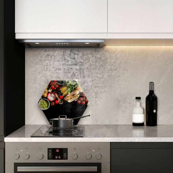 Tábua de cortar de vidro Ingredientes e especiarias italianas