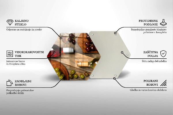 Tábua corte Garrafas de vinho e uvas