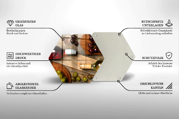 Tábua corte Garrafas de vinho e uvas