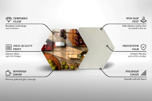 Tábua corte Garrafas de vinho e uvas