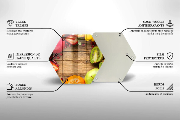 Tábua de vidro Fruta fresca
