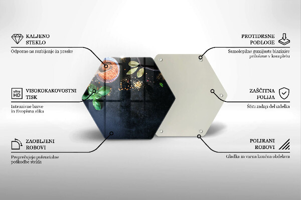 Tábua de vidro Tigelas de especiarias