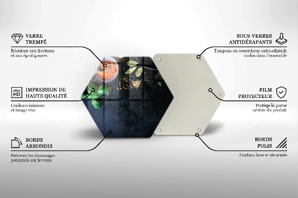 Tábua de vidro Tigelas de especiarias